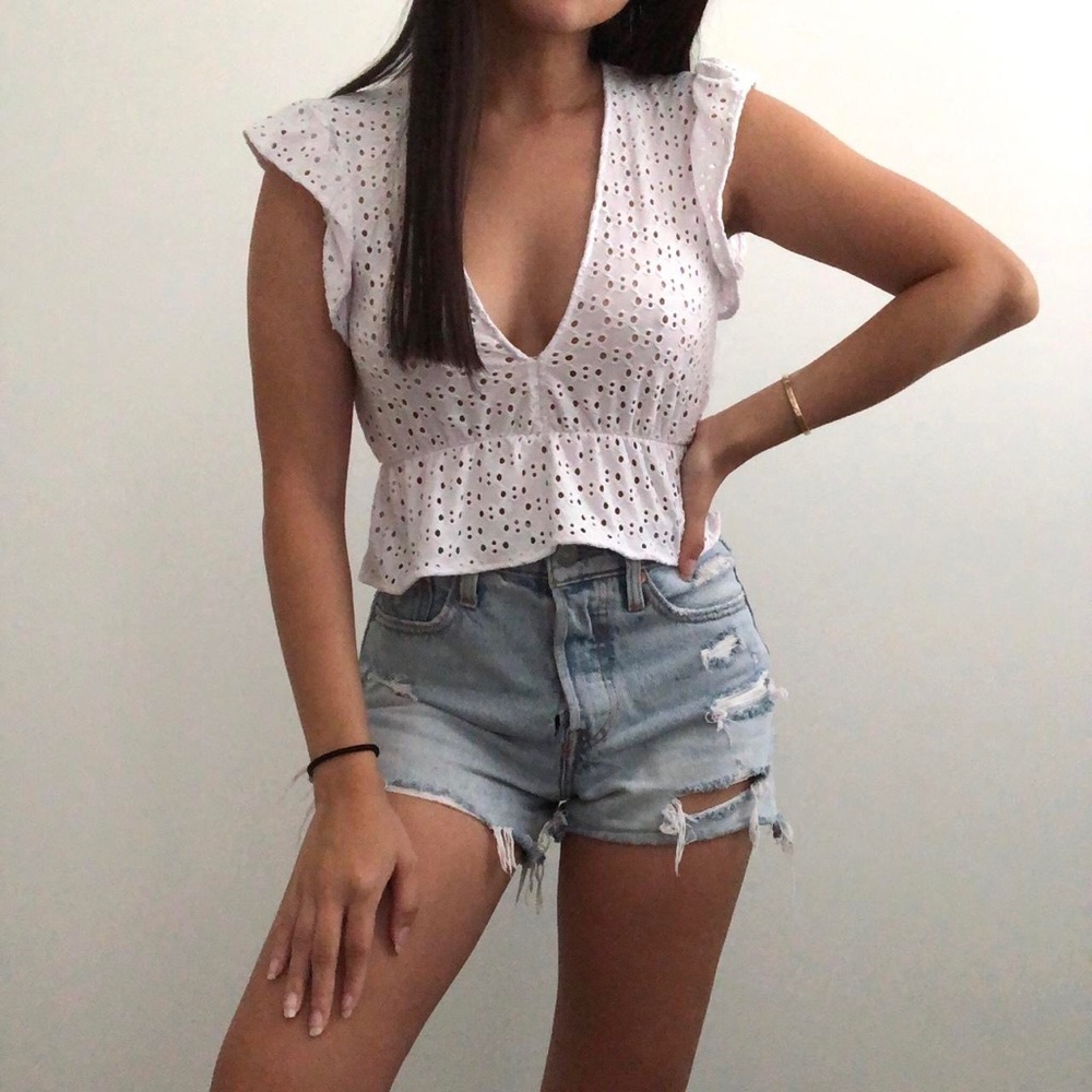 Pull & Bear Peplum Crop Top - Picture 2 of 6